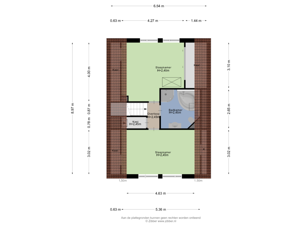 Bekijk plattegrond van Eerste Verdieping van Chopinstraat 6