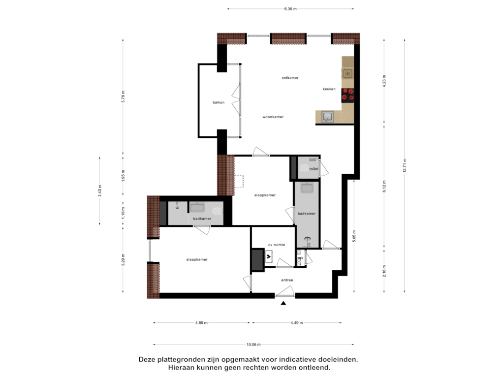 Bekijk plattegrond van Appartement van Domburgseweg 26-G