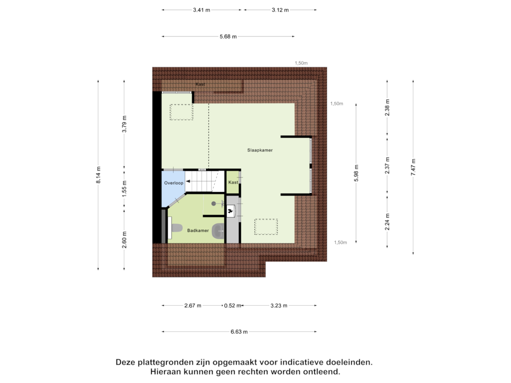 View floorplan of Tweede Verdieping of Taalstraat 52