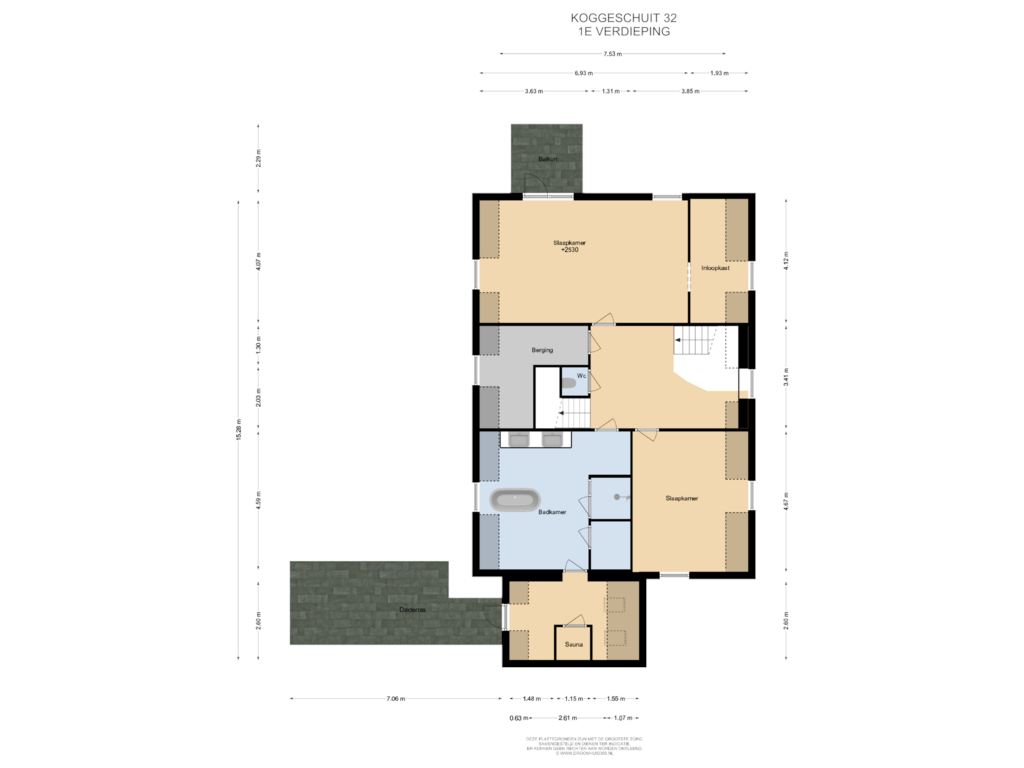 Bekijk plattegrond van 1E Verdieping van Koggeschuit 32