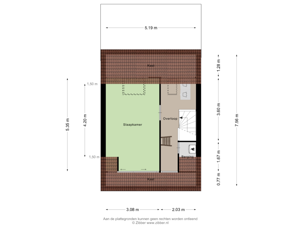 Bekijk plattegrond van Tweede verdieping van Vliervlinder 9