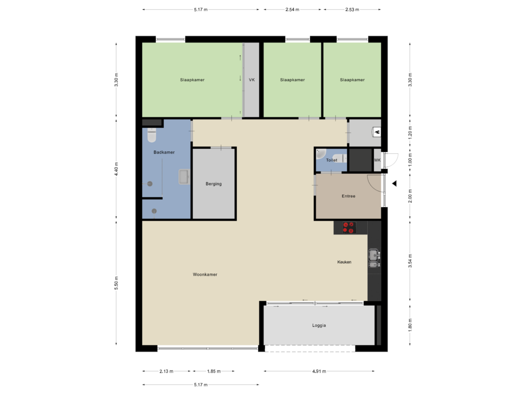 Bekijk plattegrond van Verdieping van Laan der Continenten 34