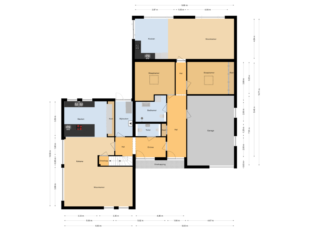 Bekijk plattegrond van Begane grond van van Limburg Stirumstraat 2