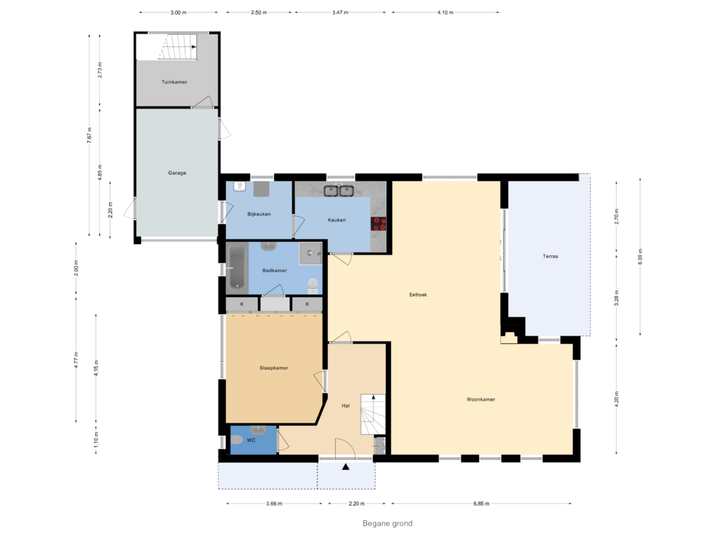 Bekijk plattegrond van Begane Grond van Alexander Verhuellstraat 6