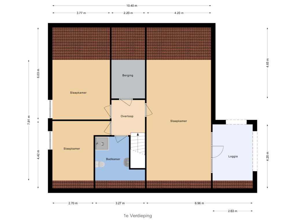 Bekijk plattegrond van 1e Verdieping van Alexander Verhuellstraat 6