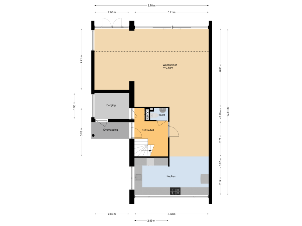 Bekijk plattegrond van Begane grond van Berkelstroom 109