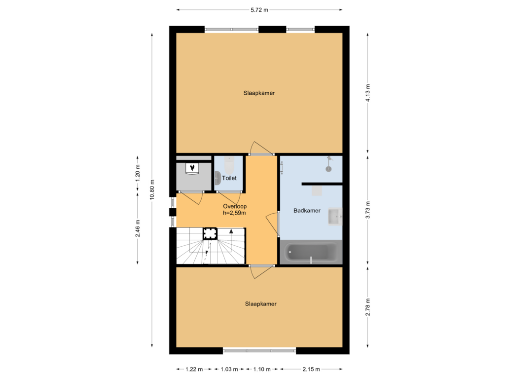 Bekijk plattegrond van 1e verdieping van Berkelstroom 109