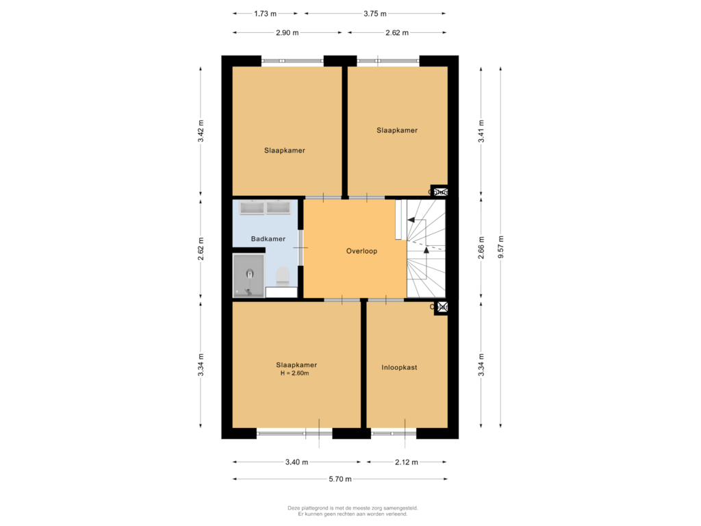 Bekijk plattegrond van Eerste verdieping van Wilhelminalaan 7