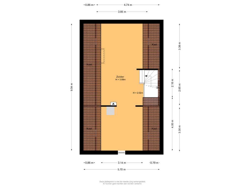 Bekijk plattegrond van Tweede verdieping van Wilhelminalaan 7