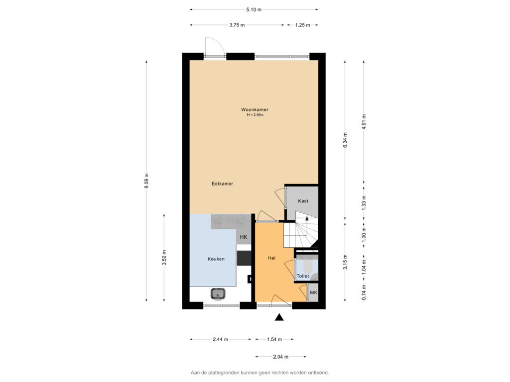 Bekijk plattegrond van Begane grond van Palmhout 28