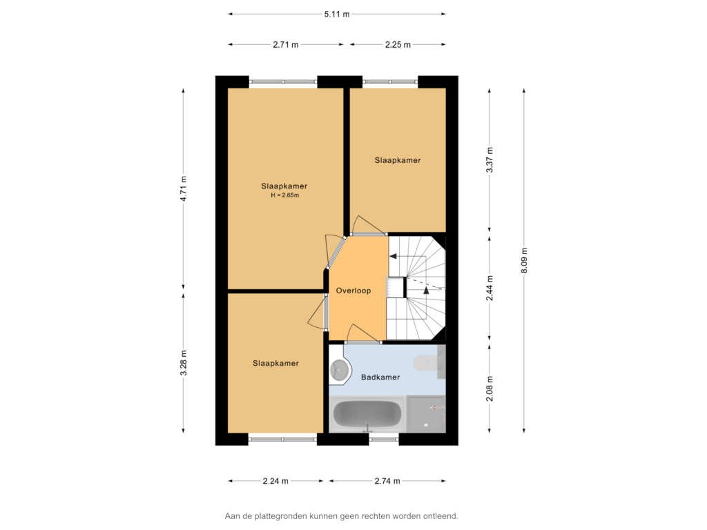 Bekijk plattegrond van 1e verdieping van Palmhout 28