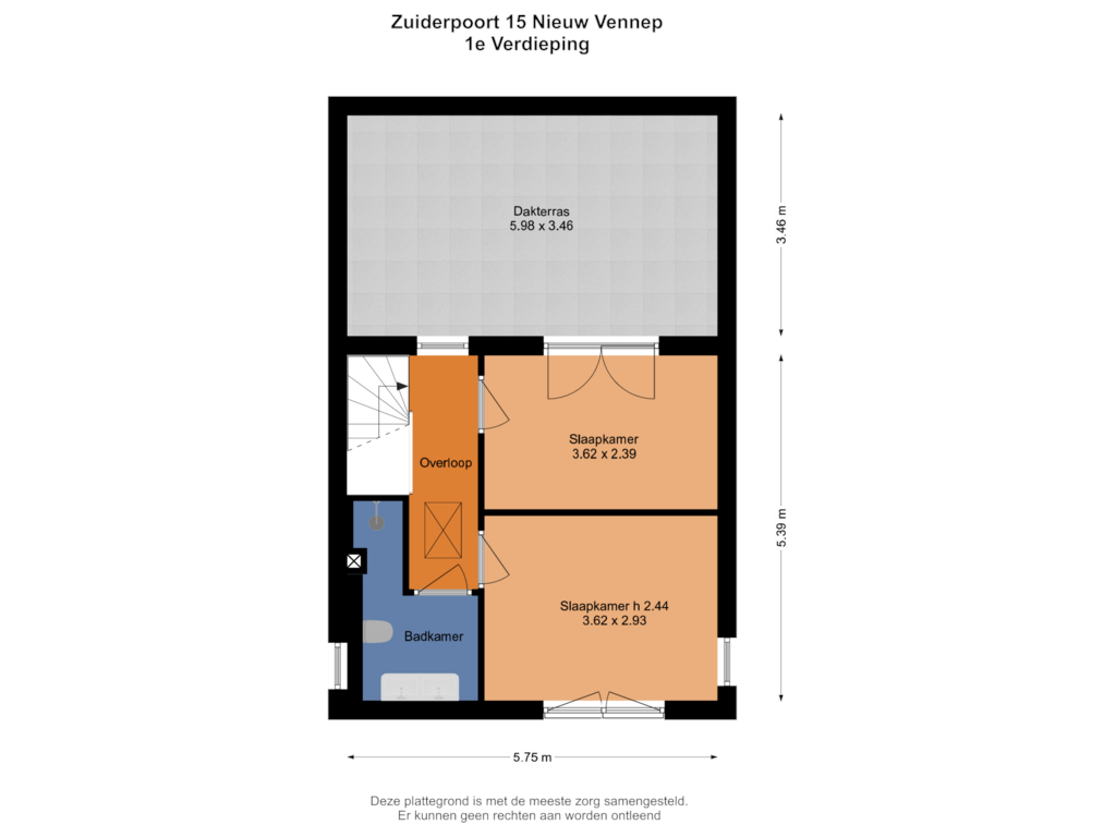 Bekijk plattegrond van 1e Verdieping van Zuiderpoort 15