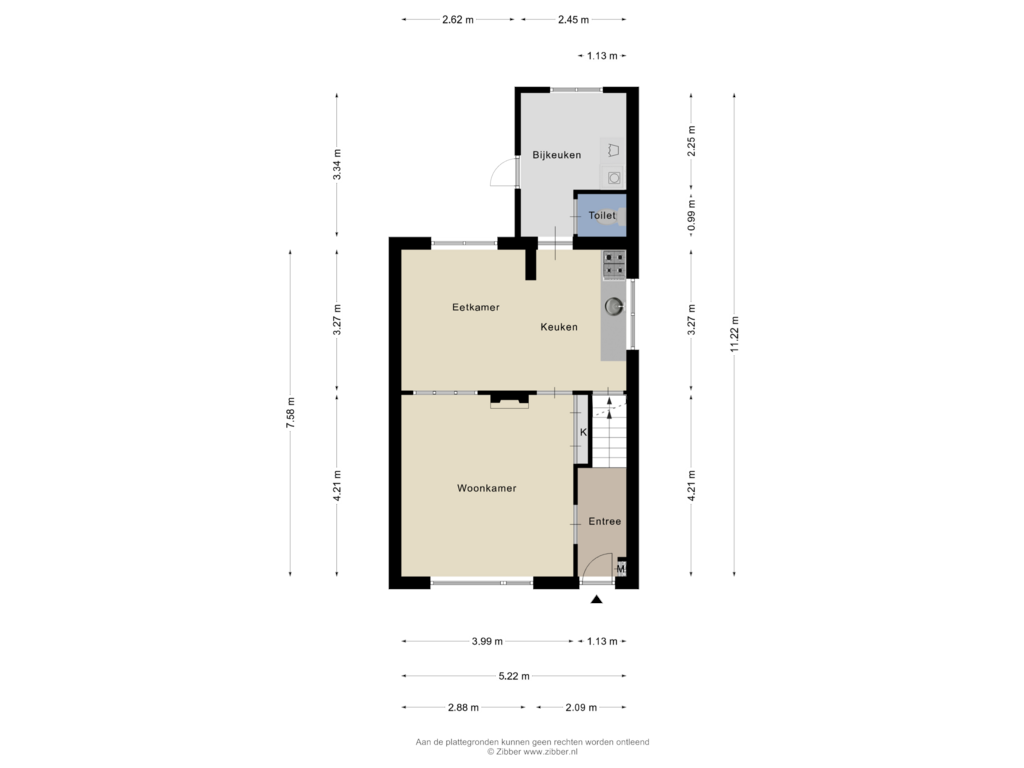 Bekijk plattegrond van Begane grond van Waling Dykstrastraat 29