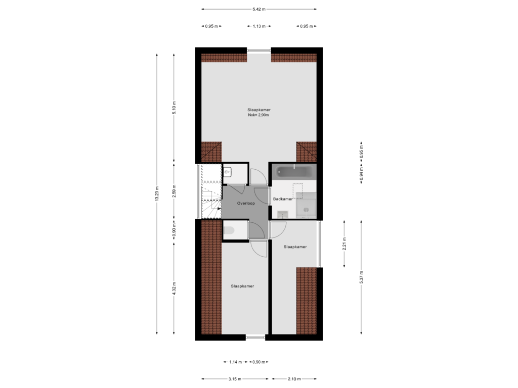 Bekijk plattegrond van 3e Verdiepng van Oostzeedijk Beneden 65-A02