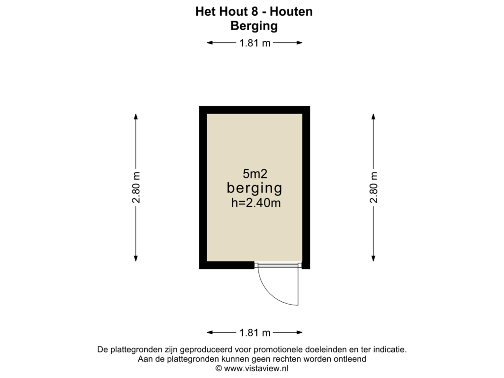 Bekijk plattegrond van BERGING van Het Hout 8