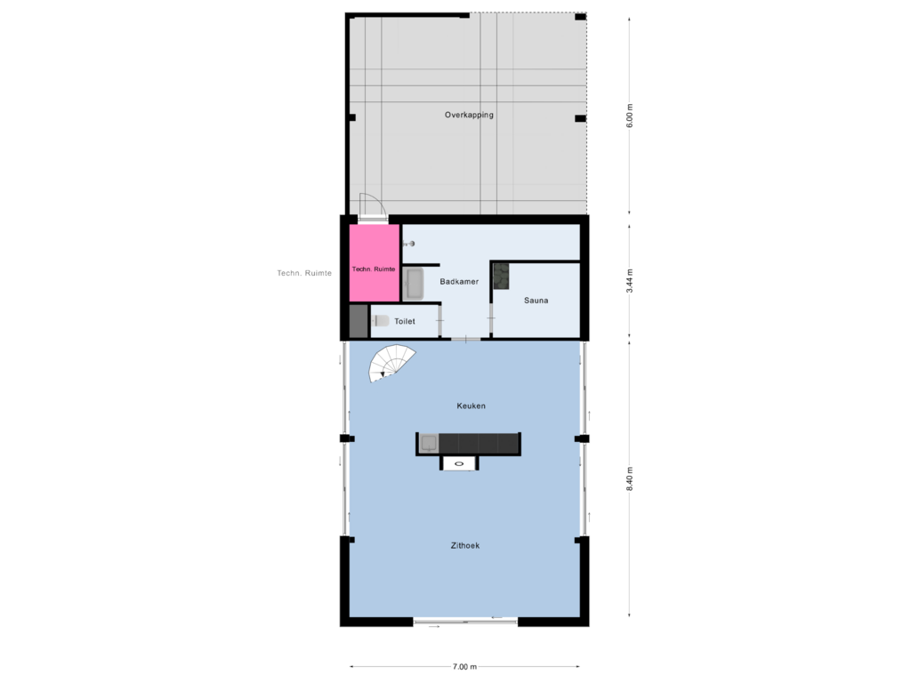 Bekijk plattegrond van Guesthouse Begane Grond van Gemeentenweg 39