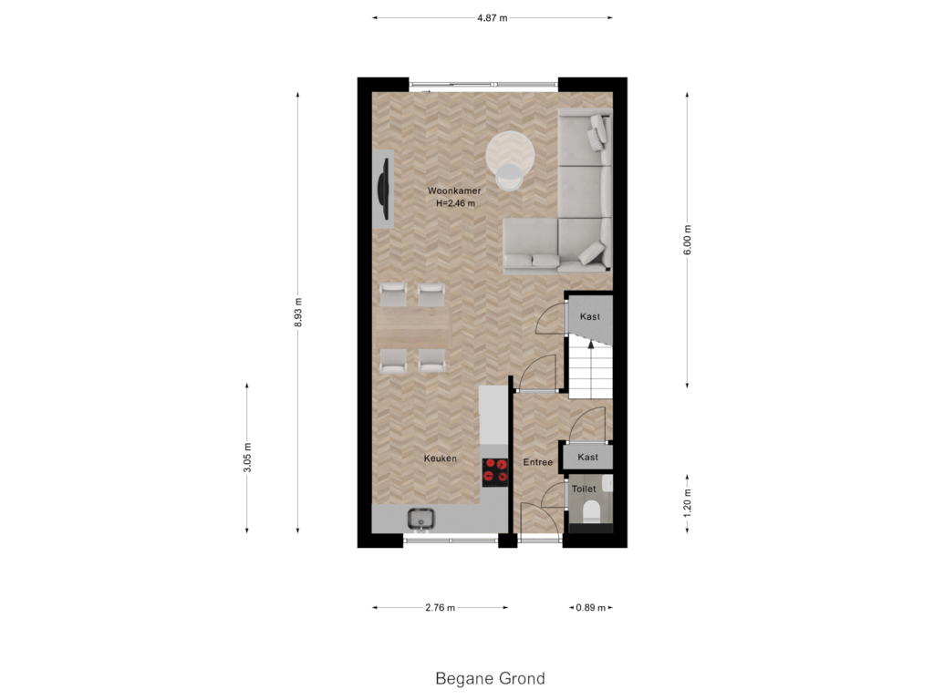 Bekijk plattegrond van Begane Grond van Zuidzijdsedijk 156