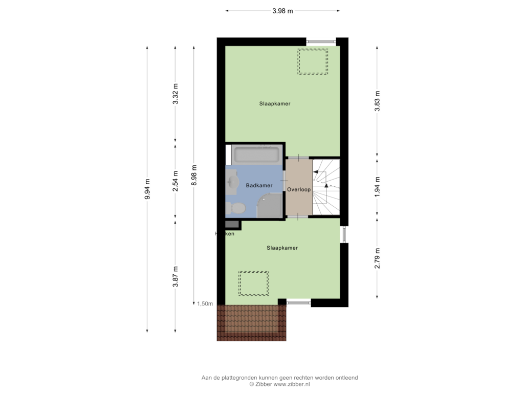 View floorplan of Tweede verdieping of Nijstad 16