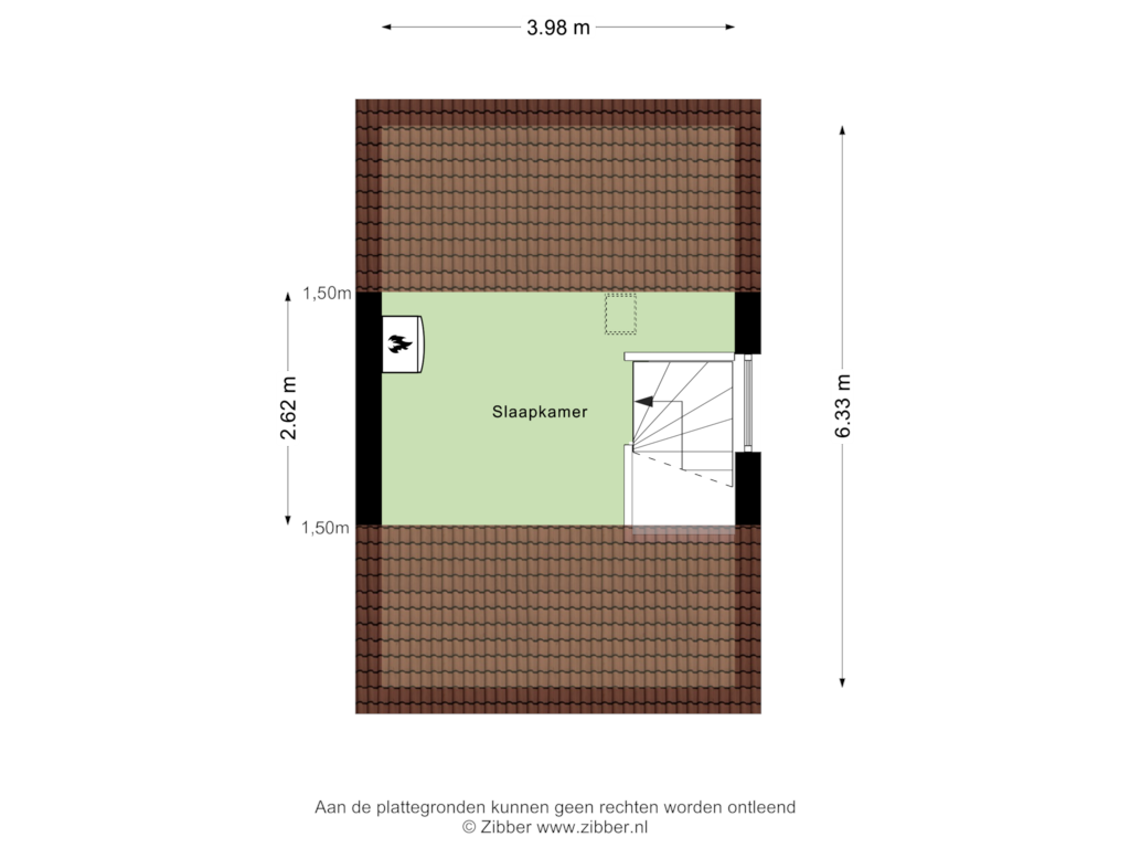 View floorplan of Derde verdieping of Nijstad 16