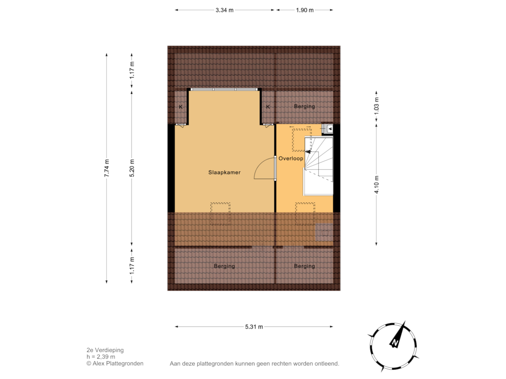 View floorplan of 2e Verdieping of Fransen van de Puttestraat 28