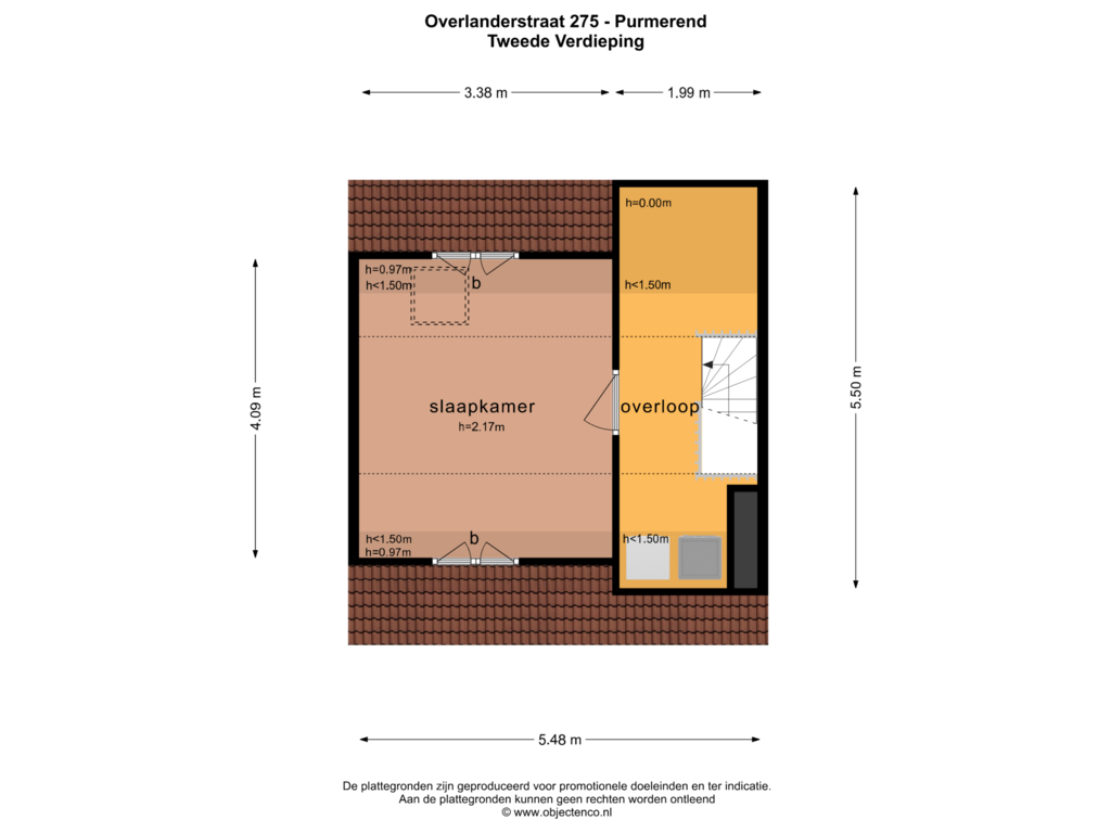 View floorplan of TWEEDE VERDIEPING of Overlanderstraat 275