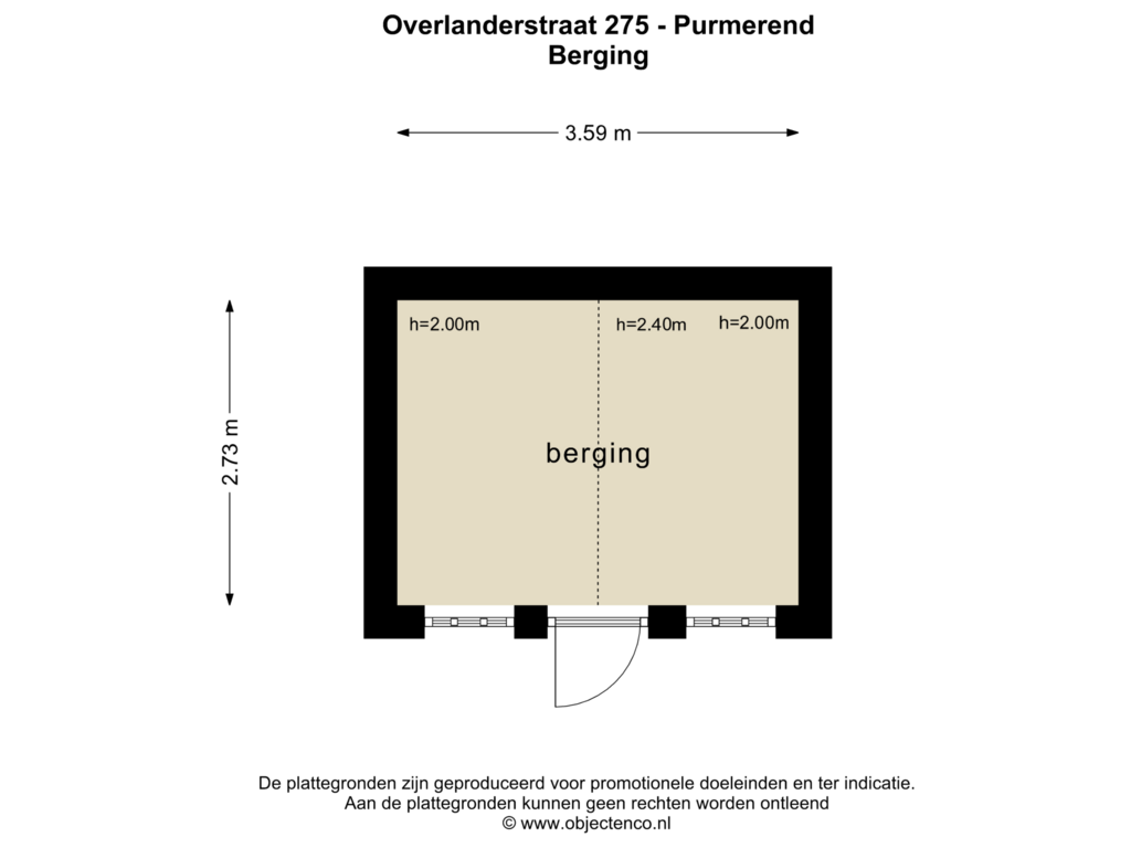 View floorplan of BERGING of Overlanderstraat 275