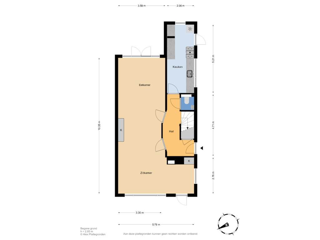 View floorplan of Begane grond of Jonkerlaan 71