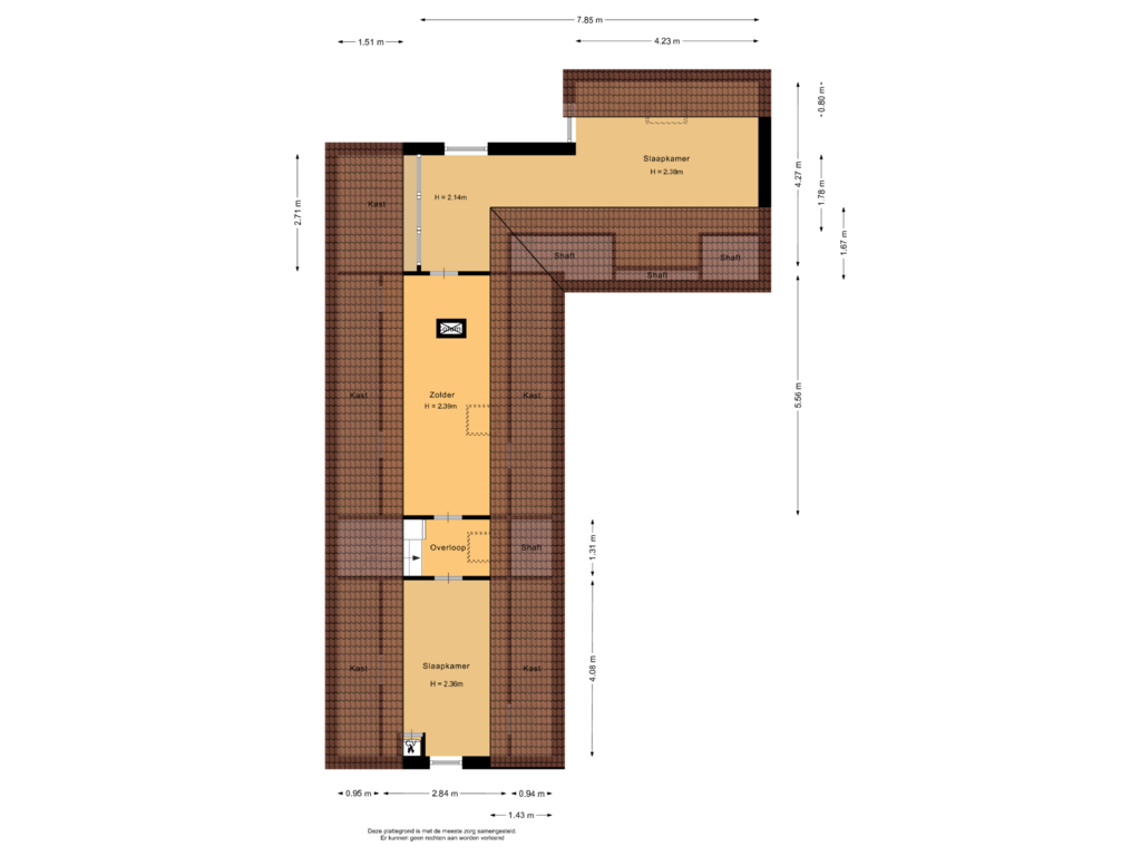 Bekijk plattegrond van Alternatief Eerste verdieping van Capelsedreef 26