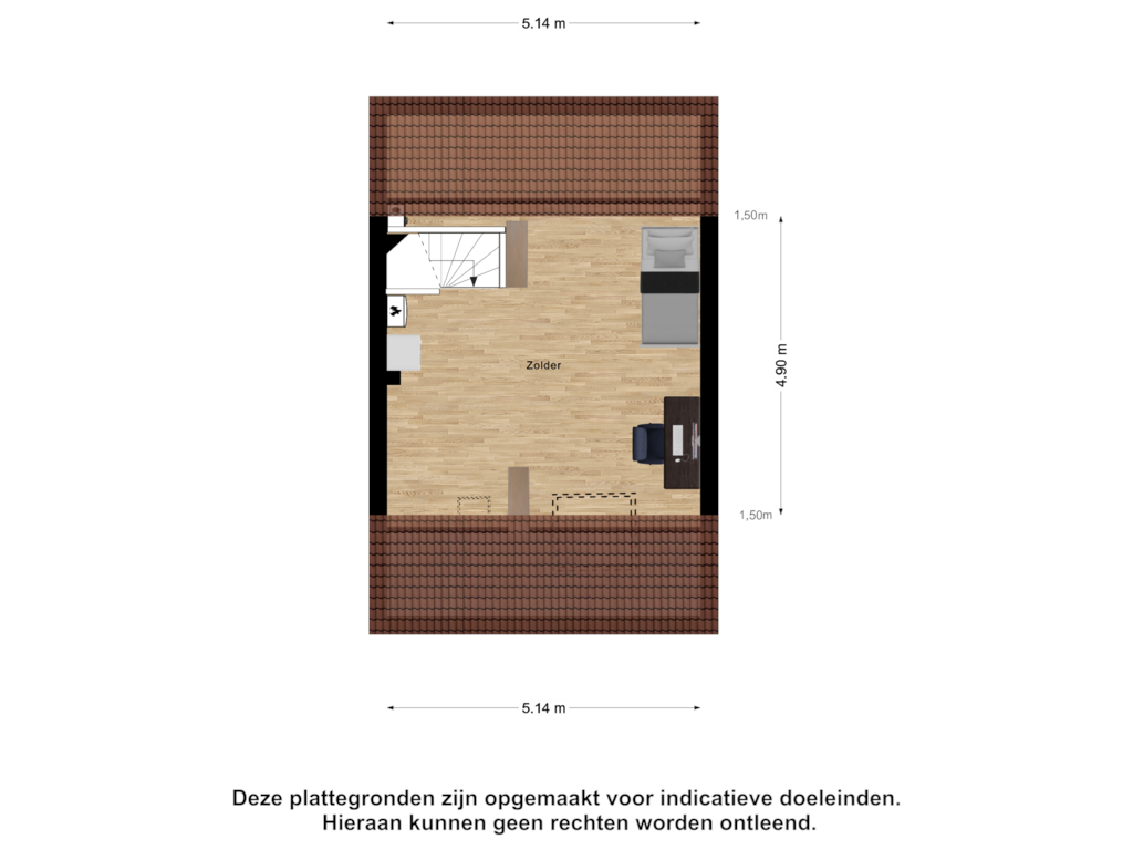 Bekijk plattegrond van Zolder van Dr. W.M. Verhaarlaan 117