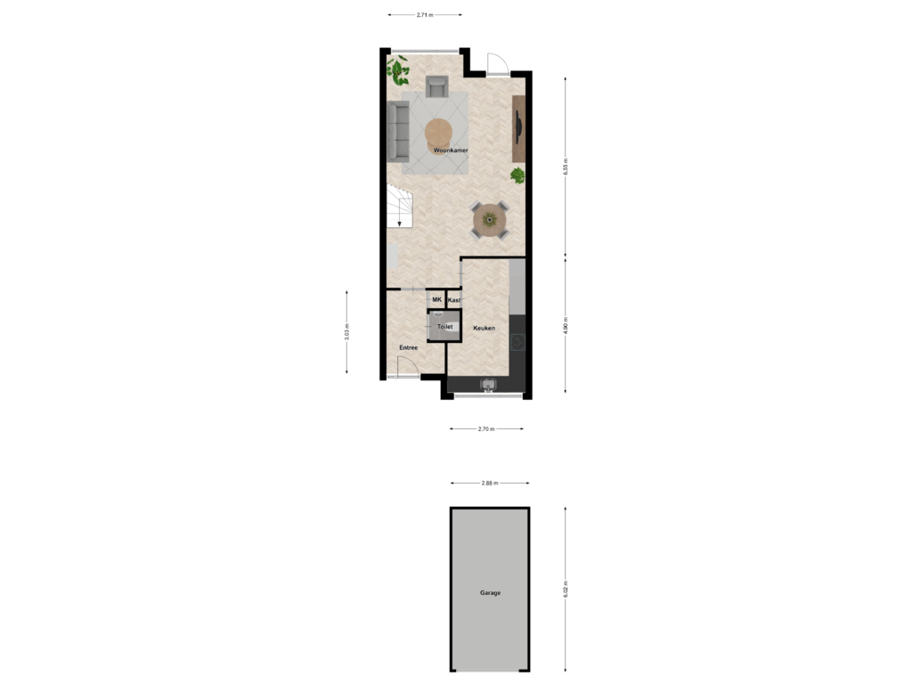 View floorplan of Begane grond of Eems 47