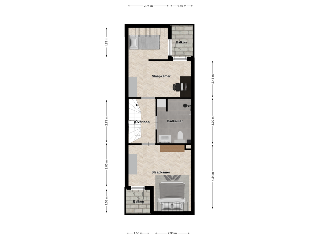 View floorplan of Eerste verdieping of Eems 47