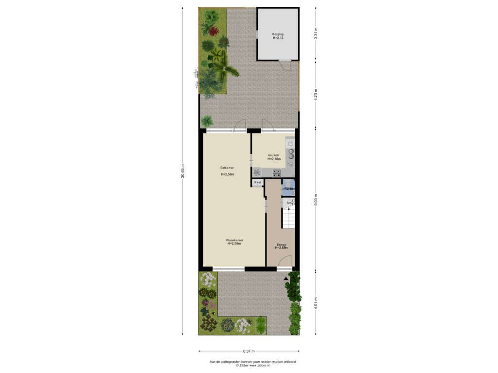 View floorplan of Begane Grond Tuin of Joseph Haydnlaan 73