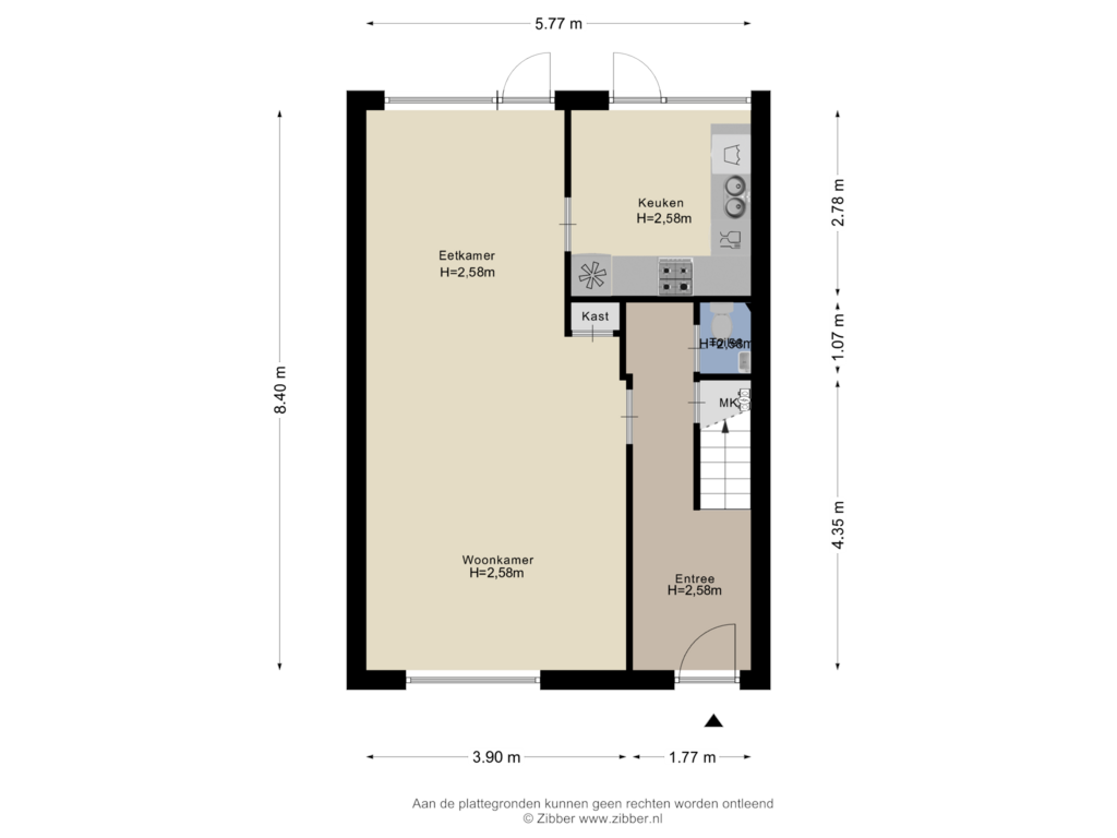 View floorplan of Begane Grond of Joseph Haydnlaan 73