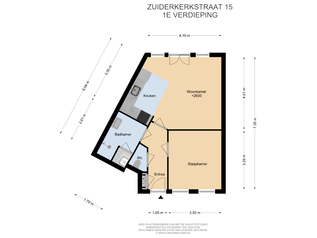 Bekijk plattegrond van 1E Verdieping van Zuiderkerkstraat 15