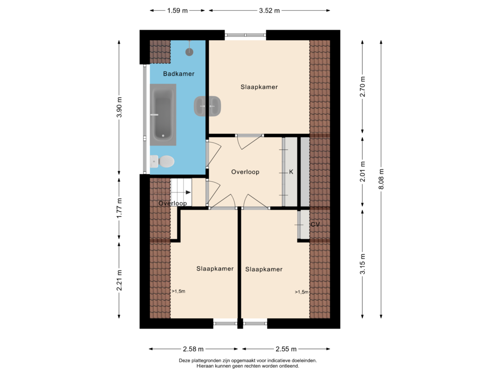 Bekijk plattegrond van Eerste verdieping van Hogeweg 208