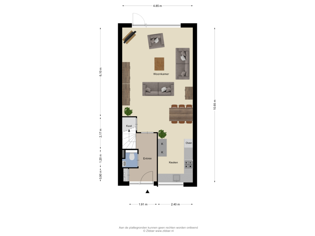 Bekijk plattegrond van Begane grond van Leeghwaterlaan 7