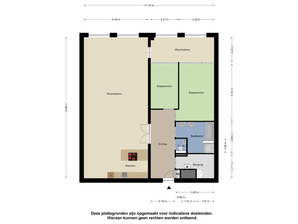 Bekijk plattegrond van Appartement van Evertsenstraat 5-14