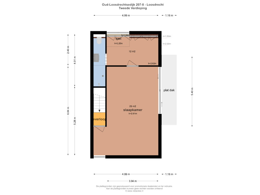 View floorplan of TWEEDE VERDIEPING of Oud-Loosdrechtsedijk 207-08