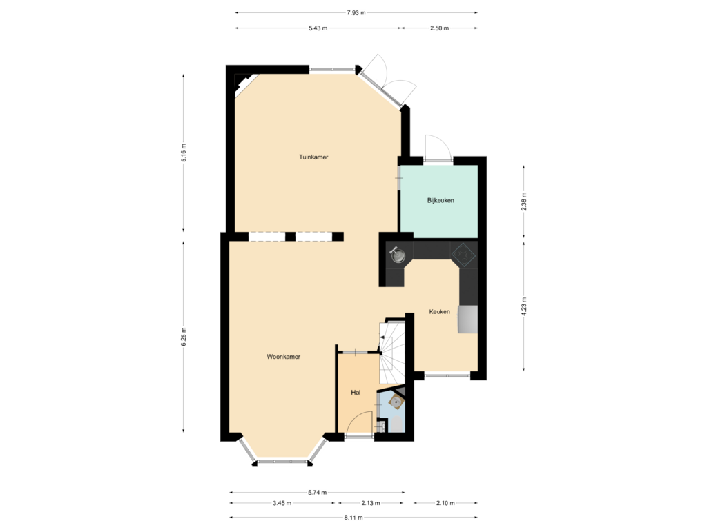 View floorplan of Begane grond of Djept-Zuid 10