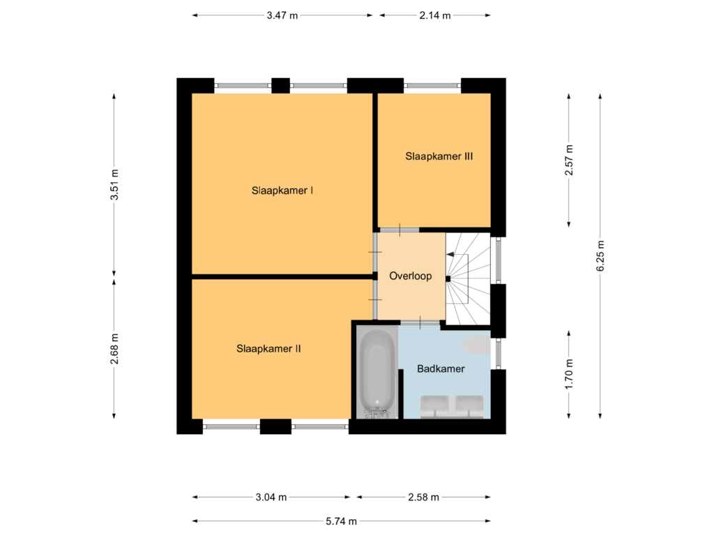 View floorplan of Eerste verdieping of Djept-Zuid 10