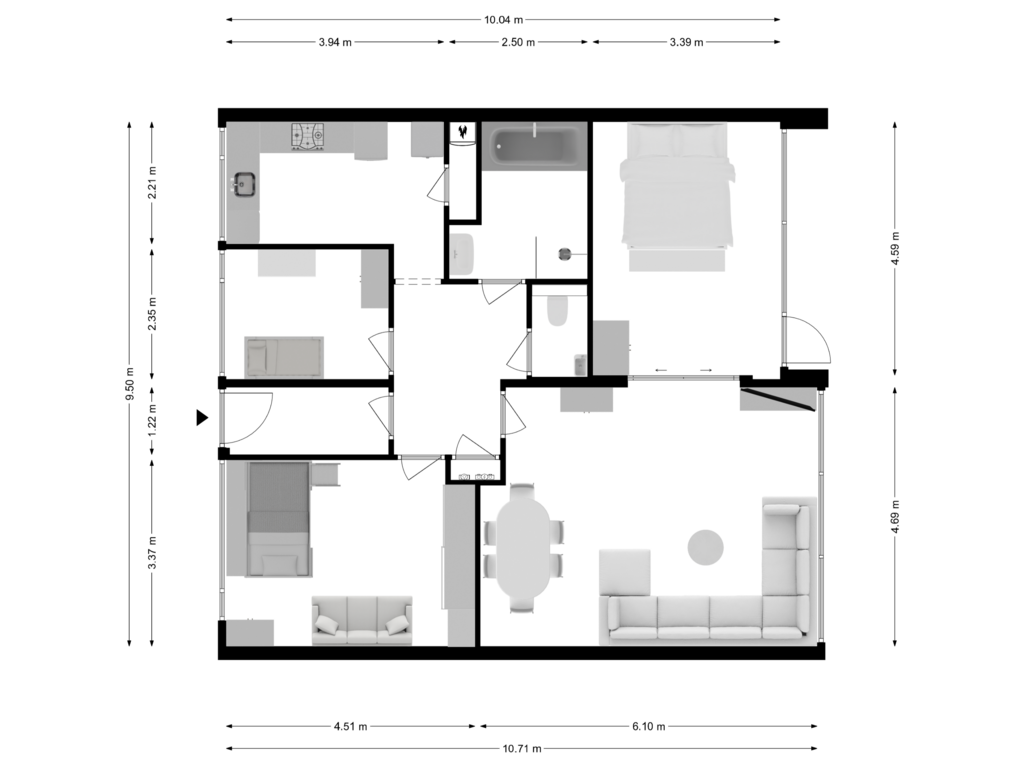 Bekijk plattegrond van Begane grond van Meidoornweg 276