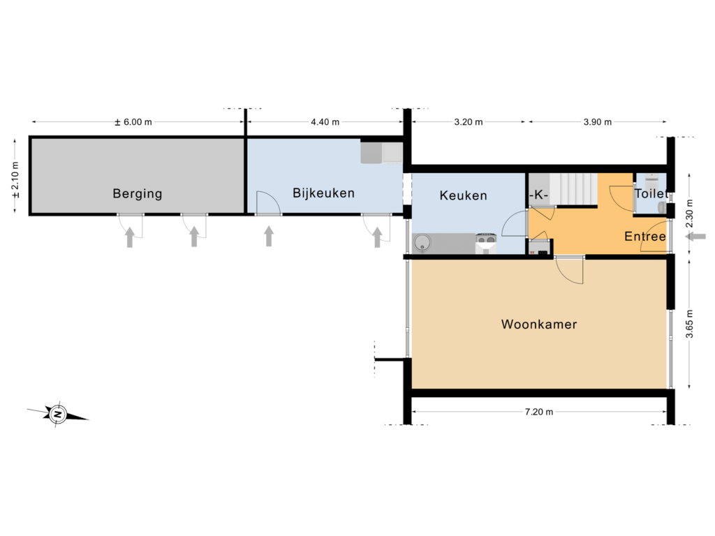 Bekijk plattegrond van Begane grond van Gysbert Japiksstrjitte 38