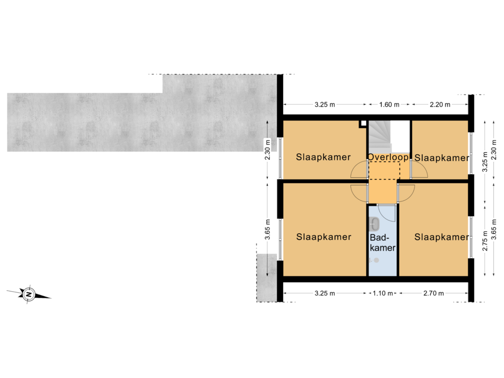 Bekijk plattegrond van 1e Verdieping van Gysbert Japiksstrjitte 38