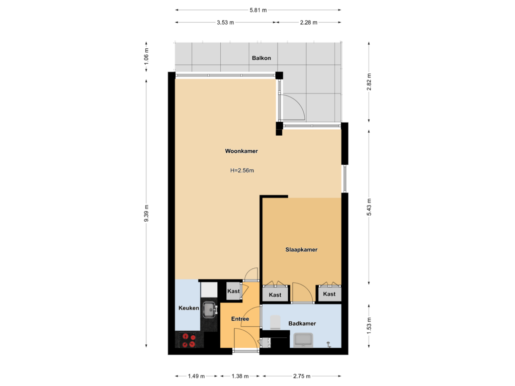 Bekijk plattegrond van First floor van Park Boswijk 570