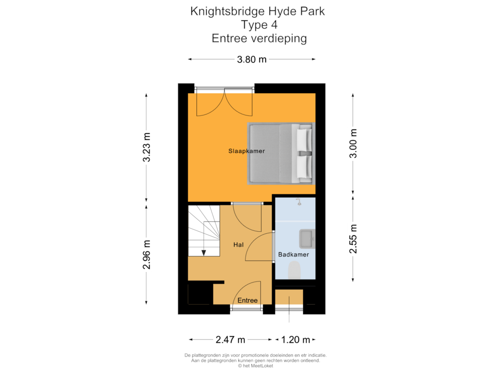 View floorplan of Knightsbride Hyde Park Type 4 entree verdieping of Knightsbridge Hyde Park huis 3 type 5