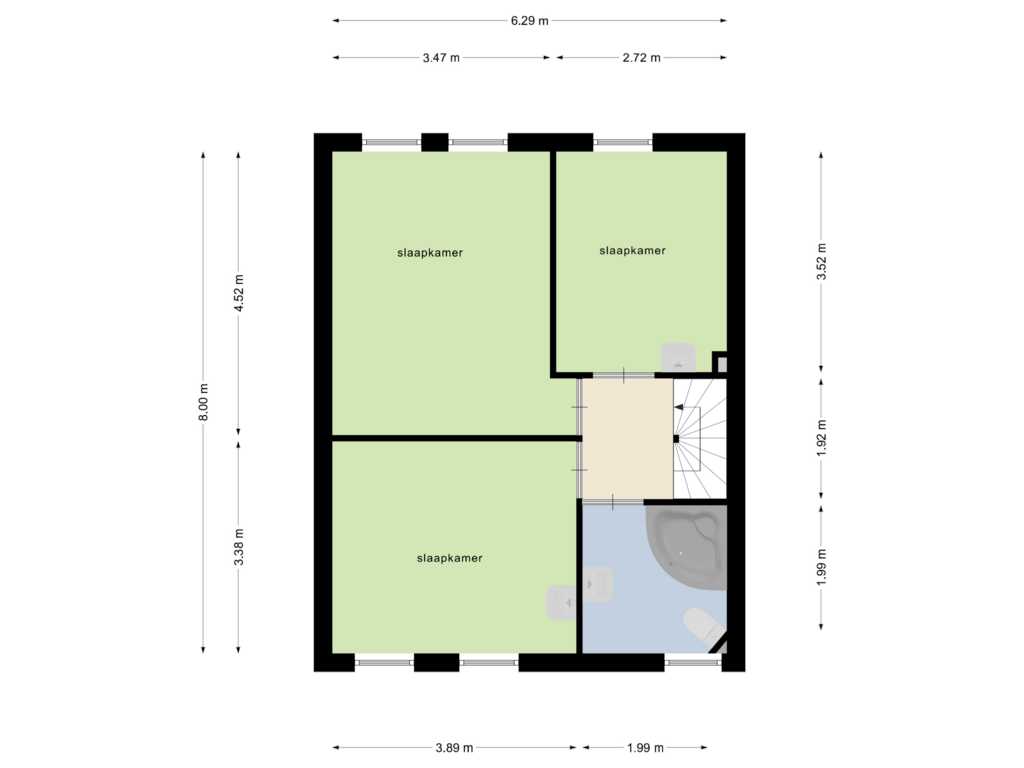 Bekijk plattegrond van Eerste verdieping van Pierre Kempstraat 28