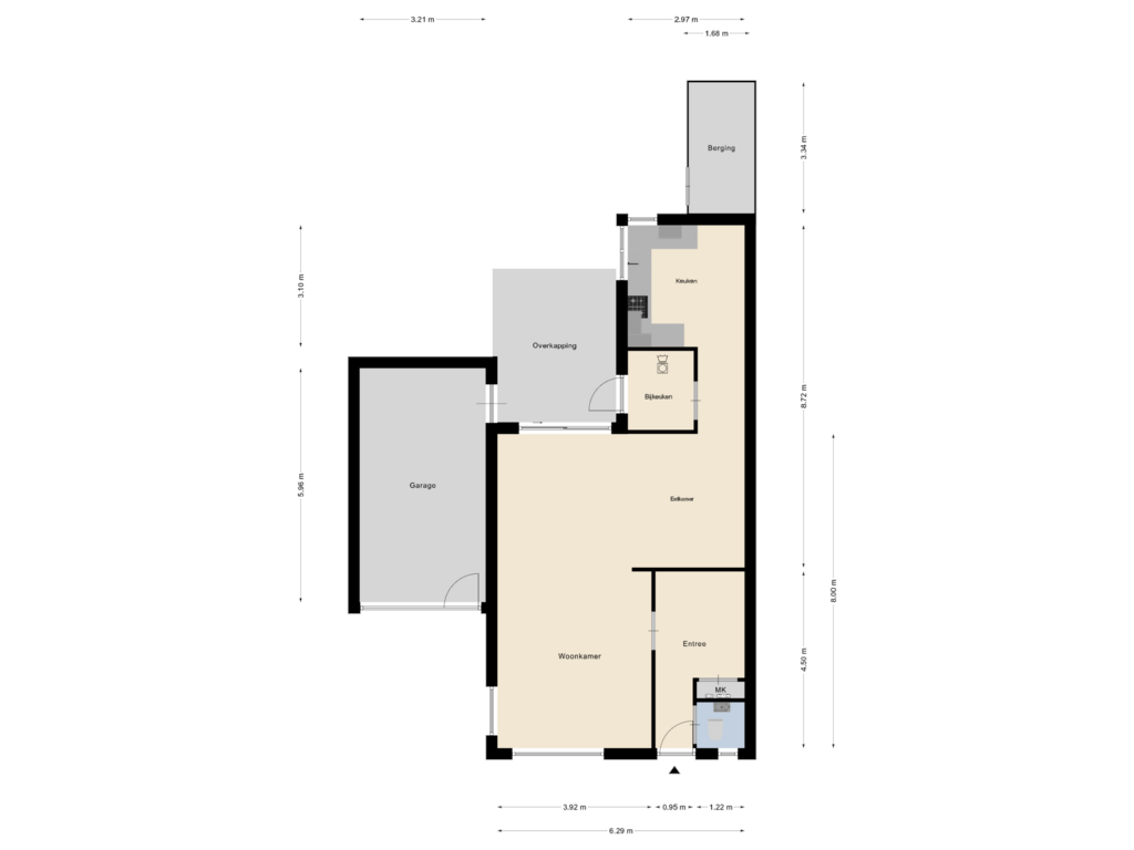 Bekijk plattegrond van Begane grond van Pierre Kempstraat 28