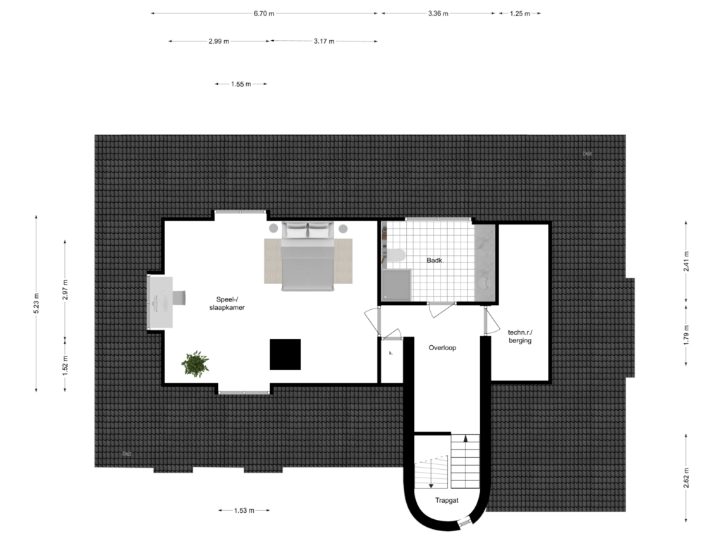 Bekijk plattegrond van 2e VERDIEPING van Amsteldijk Zuid 79-B