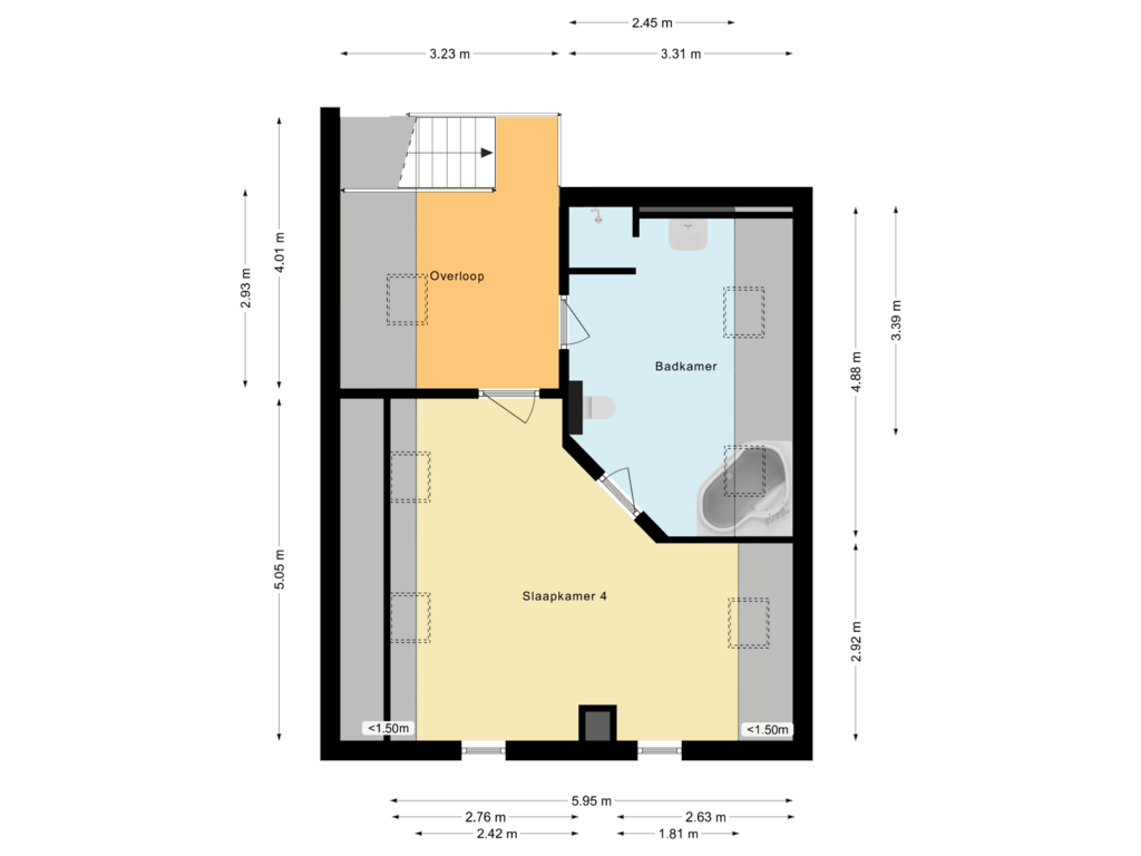 View floorplan of Eerste verdieping Deel 1 of Leggeloo 38