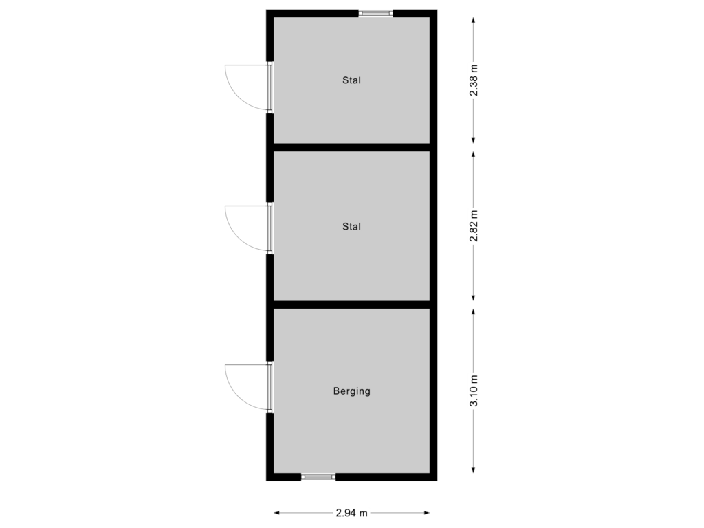 View floorplan of Berging/Stal of Leggeloo 38